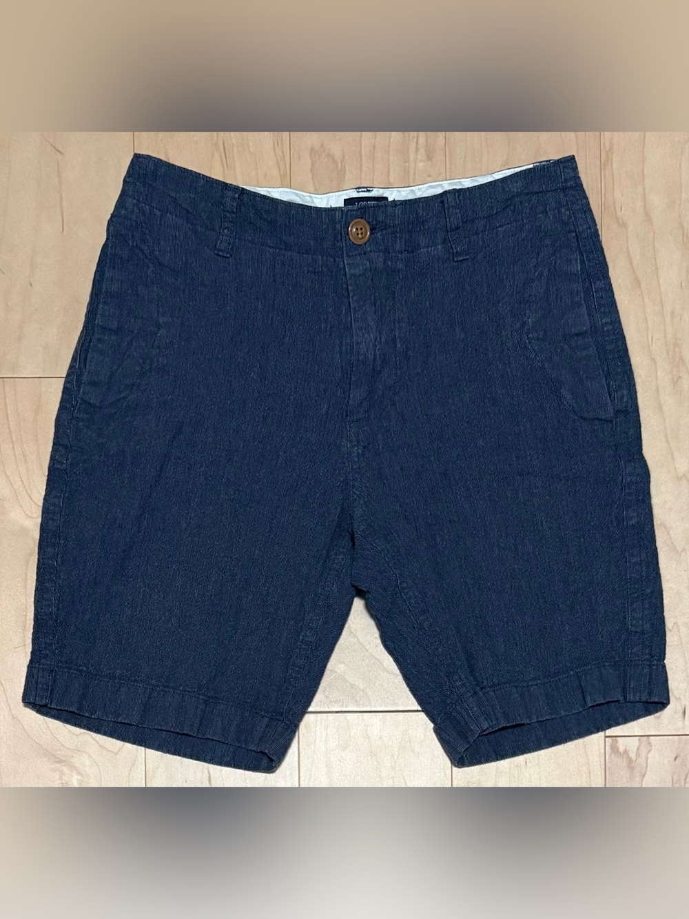 J. Crew Factory Linen Cotton 8” Beach Shorts Flat Front Blue Men’s 29